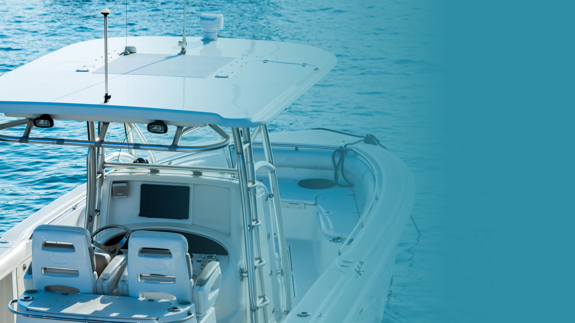 white luxurious fishing boat